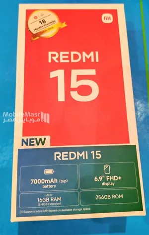 شاومي ريدمي 15 4G رامات 8 جيجابايت 256 جيجابايت أسود SU001550